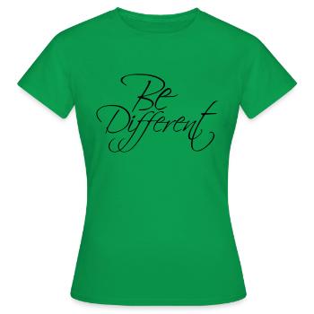 Text Be Different Be You Design - Frauen T-Shirt - Kelly Green - Vorne - AI Model Female 172 dark (172cm)