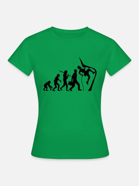 Klettern seil bergsteiger evolution - Frauen T-Shirt - Kelly Green