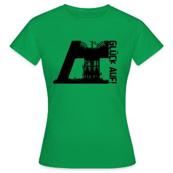 Glück auf - Frauen T-Shirt - Kelly Green - Vorne - AI Model Female 172 dark (172cm)