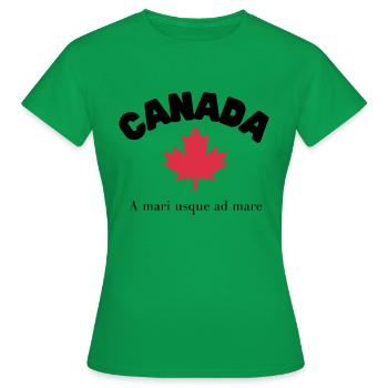 CANADA avec feuille d’érable et devise - T-shirt Femme - vert - Devant - AI Model Female 172 dark (172cm)