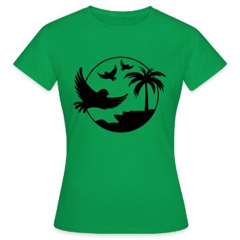 Oiseaux Palmier Design 1 - T-shirt Femme - vert - Devant - AI Model Female 172 dark (172cm)