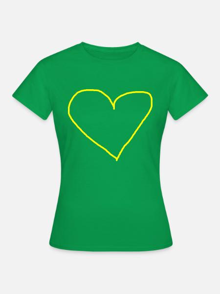 Herz gelb Herzchen Geschenkidee - Frauen T-Shirt - Kelly Green