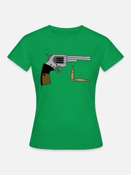 Pistole mit Patronen - Frauen T-Shirt - Kelly Green