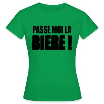 Passe moi la Bière ! - T-shirt Femme - vert - Devant - AI Model Female 172 dark (172cm)