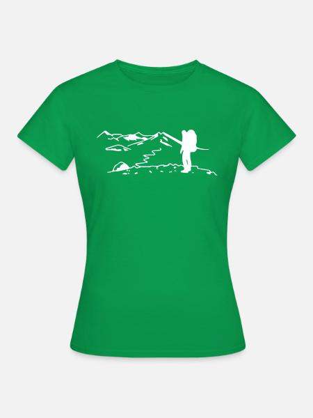 Backpacker Wanderer - Frauen T-Shirt - Kelly Green