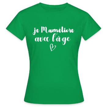je m améliore avec l âge Joyeux Anniversaire - T-shirt Femme - vert - Devant - AI Model Female 172 dark (172cm)