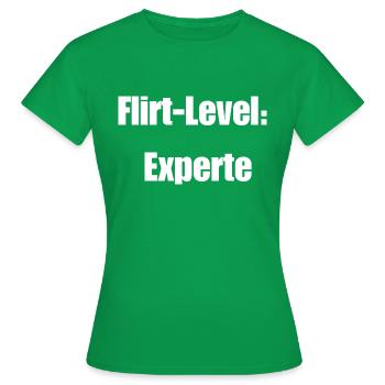 Flirt-Level: Experte - Frauen T-Shirt - Kelly Green - Vorne - AI Model Female 172 dark (172cm)