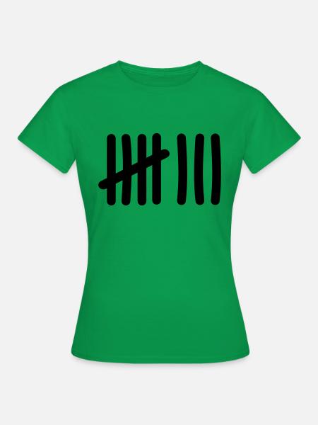 Strichliste Symbol - 8 Striche - Frauen T-Shirt - Kelly Green