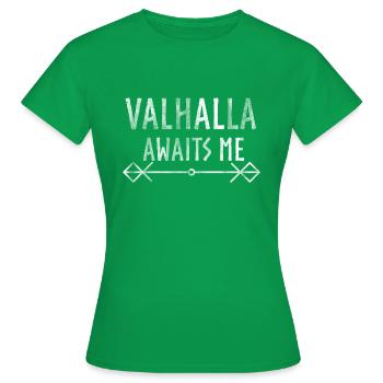 Valhalla Viking Rune Grêle Odin- Rune de protection, R - T-shirt Femme - vert - Devant - AI Model Female 172 dark (172cm)