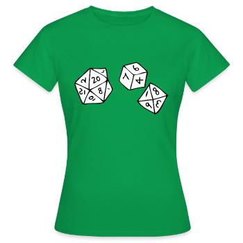 RPG Role-Playing Dice - Women's T-Shirt - kelly green - Front - AI Model Female 172 dark (172cm)