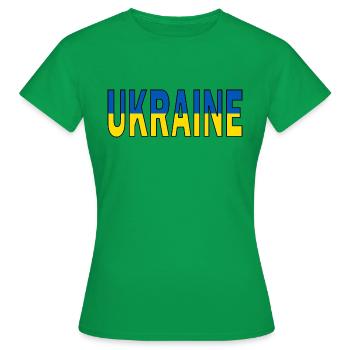 Ukraine in national colours - Women's T-Shirt - kelly green - Front - AI Model Female 172 dark (172cm)