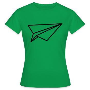 Papierflieger - Frauen T-Shirt - Kelly Green - Vorne - AI Model Female 172 dark (172cm)