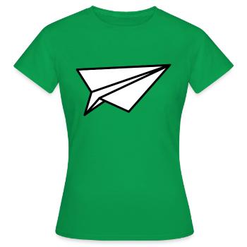 Papierflieger - Frauen T-Shirt - Kelly Green - Vorne - AI Model Female 172 dark (172cm)