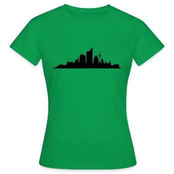 Skyline Leipzig central - T-shirt Femme - vert - Devant - AI Model Female 172 dark (172cm)