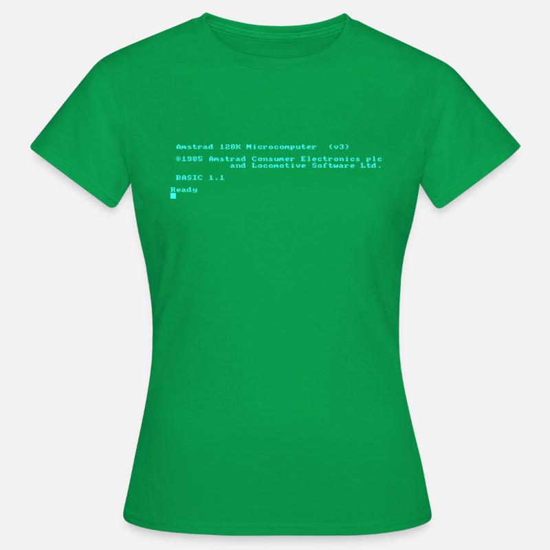 Amstrad CPC 6128 Green Screen BASIC retro computer - Women's T-Shirt - kelly green