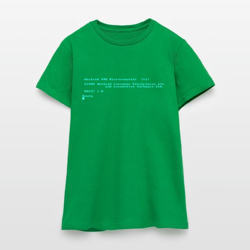 Ordinateur rétro BASIC Amstrad CPC 464 écran vert T-shirt Femme