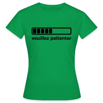 veuillez patienter - T-shirt Femme - vert - Devant - AI Model Female 172 dark (172cm)