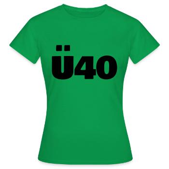 ü40 - Frauen T-Shirt - Kelly Green - Vorne - AI Model Female 172 dark (172cm)