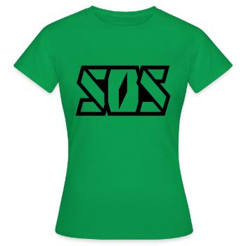 SOS Schriftzug - Frauen T-Shirt - Kelly Green - Vorne - AI Model Female 172 dark (172cm)