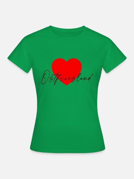 i Love Ostfriesland - Frauen T-Shirt - Kelly Green