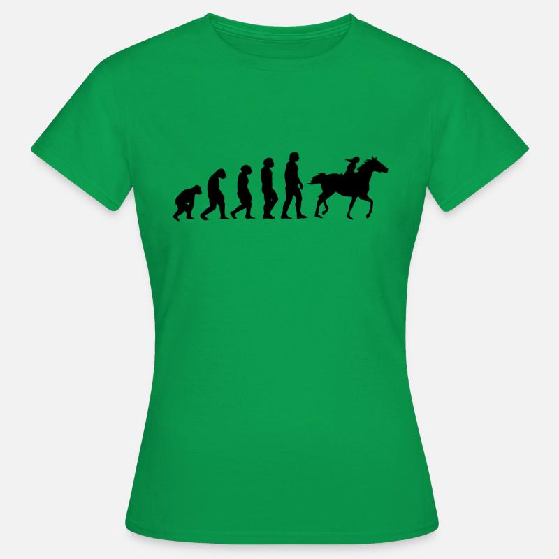 Évolution et Cheval - - T-shirt Femme - vert