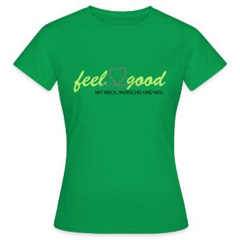 feelgood inderpfalz GRÜN WWW - Frauen T-Shirt - Kelly Green - Vorne - AI Model Female 172 dark (172cm)