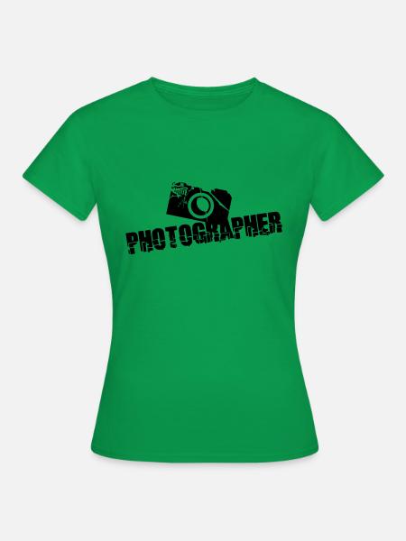 Fotograaf Camera Text Ontwerp - Dame-T-shirt - kelly grøn