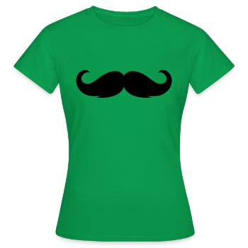 Schnurrbart - Frauen T-Shirt - Kelly Green - Vorne - AI Model Female 172 dark (172cm)