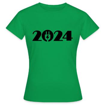 Électricien 2024, Haute Tension 2024 - T-shirt Femme - vert - Devant - AI Model Female 172 dark (172cm)
