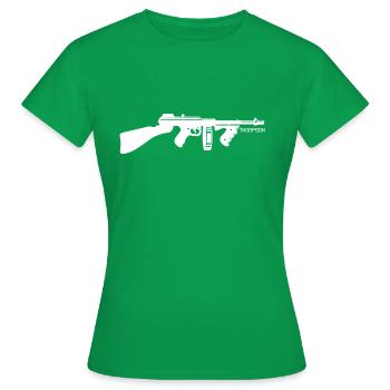 Pistolet Mitrailleur Thompson 45 ACP - Armes - T-shirt Femme - vert - Devant - AI Model Female 172 dark (172cm)