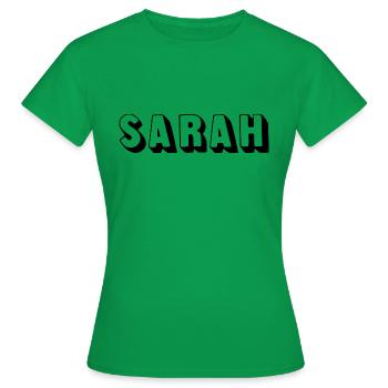 Name - Sarah - Frauen T-Shirt - Kelly Green - Vorne - AI Model Female 172 dark (172cm)