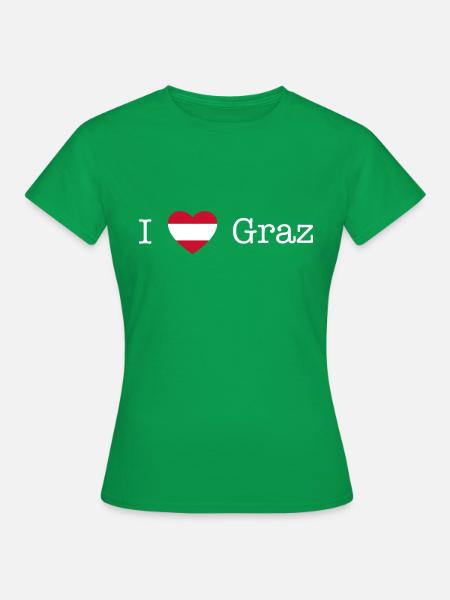 Österreich Herz Graz weiß - Frauen T-Shirt - Kelly Green