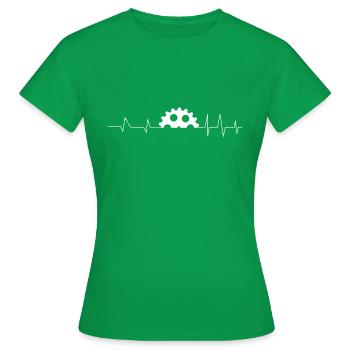 Heartbeat - Boîte de vitesses - (2) - T-shirt Femme - vert - Devant - AI Model Female 172 dark (172cm)