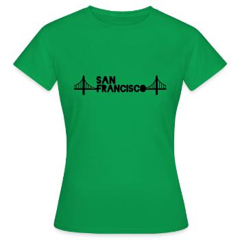 San Francisco - T-shirt Femme - vert - Devant - AI Model Female 172 dark (172cm)