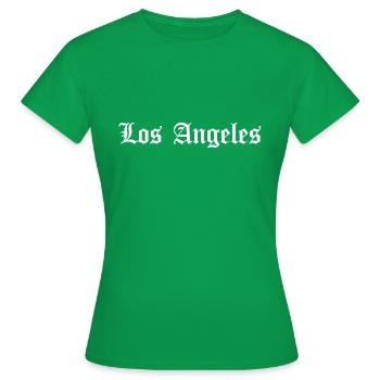 Los Angeles - Metropole Schriftzug Geschenk - Frauen T-Shirt - Kelly Green - Vorne - AI Model Female 172 dark (172cm)