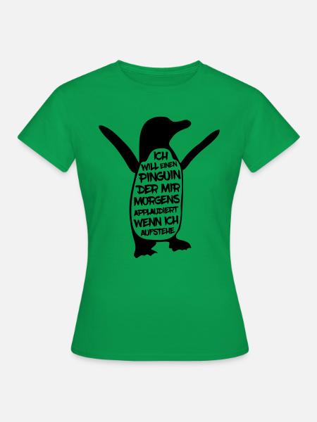 Pinguin der applaudiert - Frauen T-Shirt - Kelly Green