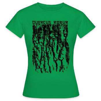 Chêne pédonculé allemand (Quercus Robur) écorce / écorce - T-shirt Femme - vert - Devant - AI Model Female 172 dark (172cm)