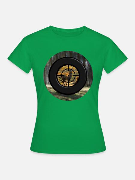 Ein Hirsch durch das Zielfernrohr - Frauen T-Shirt - Kelly Green