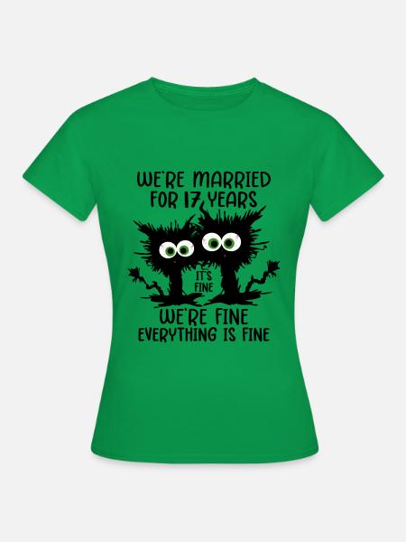 17 Jahre Verheiratet Orchideenhochzeit Geschenk - Dame-T-shirt - kelly grøn