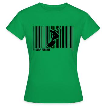 kitesurf bar code - Women's T-Shirt - kelly green - Front - AI Model Female 172 dark (172cm)