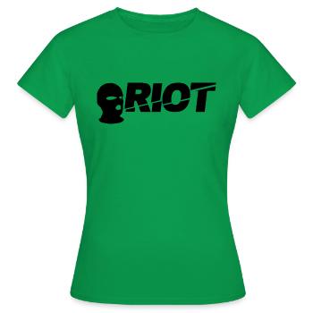Sturmmaske RIOT - Frauen T-Shirt - Kelly Green - Vorne - AI Model Female 172 dark (172cm)