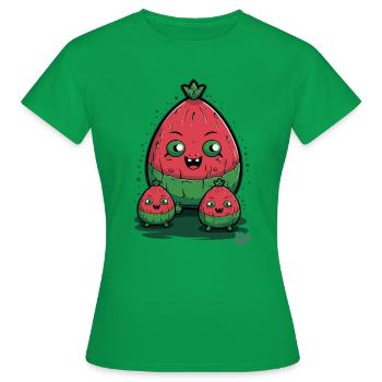 Fruchtige Familie: Die Melone Melonen - Frauen T-Shirt - Kelly Green - Vorne - AI Model Female 172 dark (172cm)