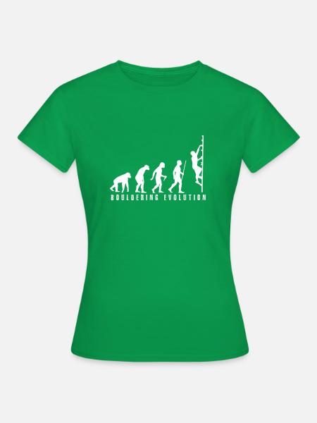 Bouldering Evolution - Frauen T-Shirt - Kelly Green