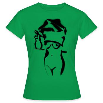 Undress street art - T-shirt Femme - vert - Devant - AI Model Female 172 dark (172cm)
