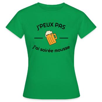 J'peux pas j'ai soirée mousse - T-shirt Femme - vert - Devant - AI Model Female 172 dark (172cm)