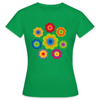 limited edition 4b flower power - Frauen T-Shirt - Kelly Green - Vorne - AI Model Female 172 dark (172cm)