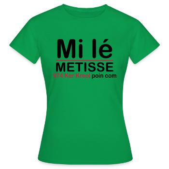 Mi lé METISSE - T-shirt Femme - vert - Devant - AI Model Female 172 dark (172cm)