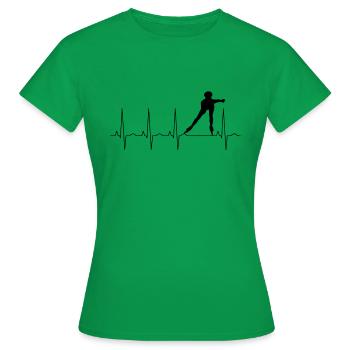 Mon cœur bat pour le patinage en ligne - T-shirt Femme - vert - Devant - AI Model Female 172 dark (172cm)