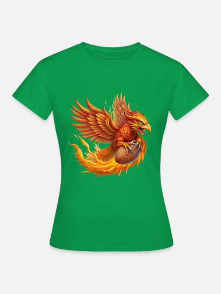 Phénix hyperréaliste frappant un ballon de football - T-shirt Femme - vert