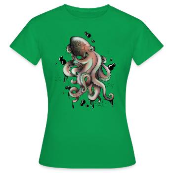 Illustration poulpe - T-shirt Femme - vert - Devant - AI Model Female 172 dark (172cm)